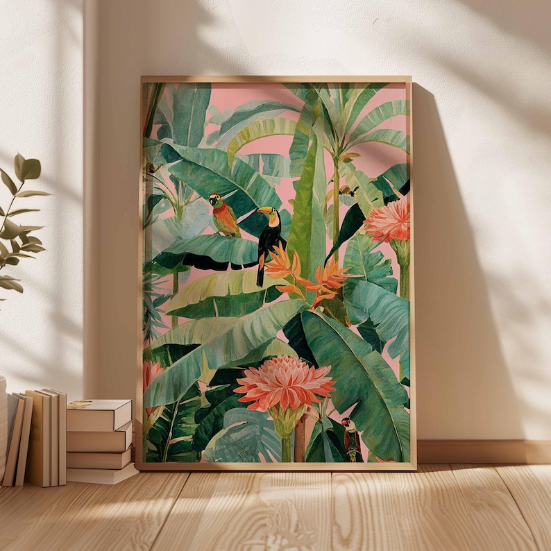 Office Furniture Loft - 1pc Retro Tropical Canvas Poster, Unframed