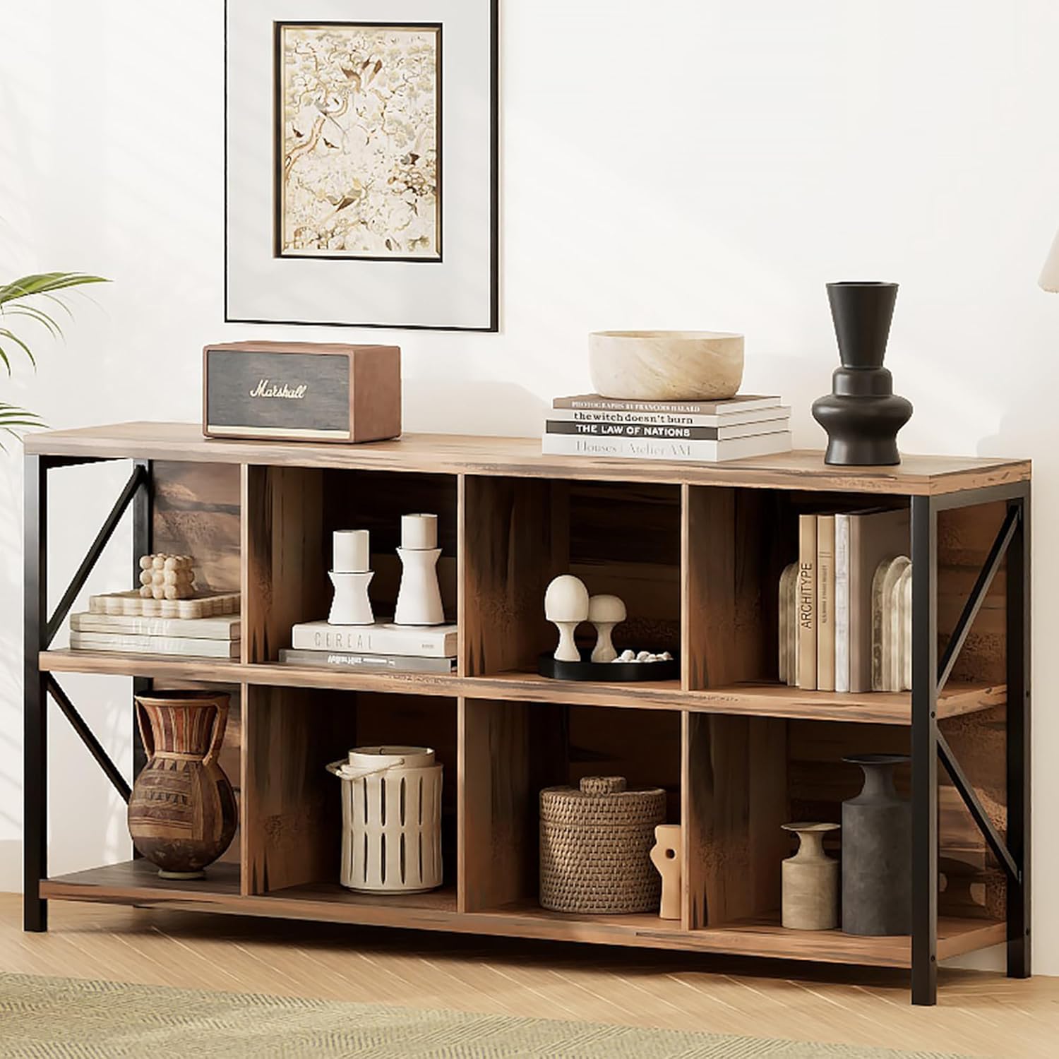 Office X Furniture - 8 Cube Storage Organizer Bookshelf Horizontal