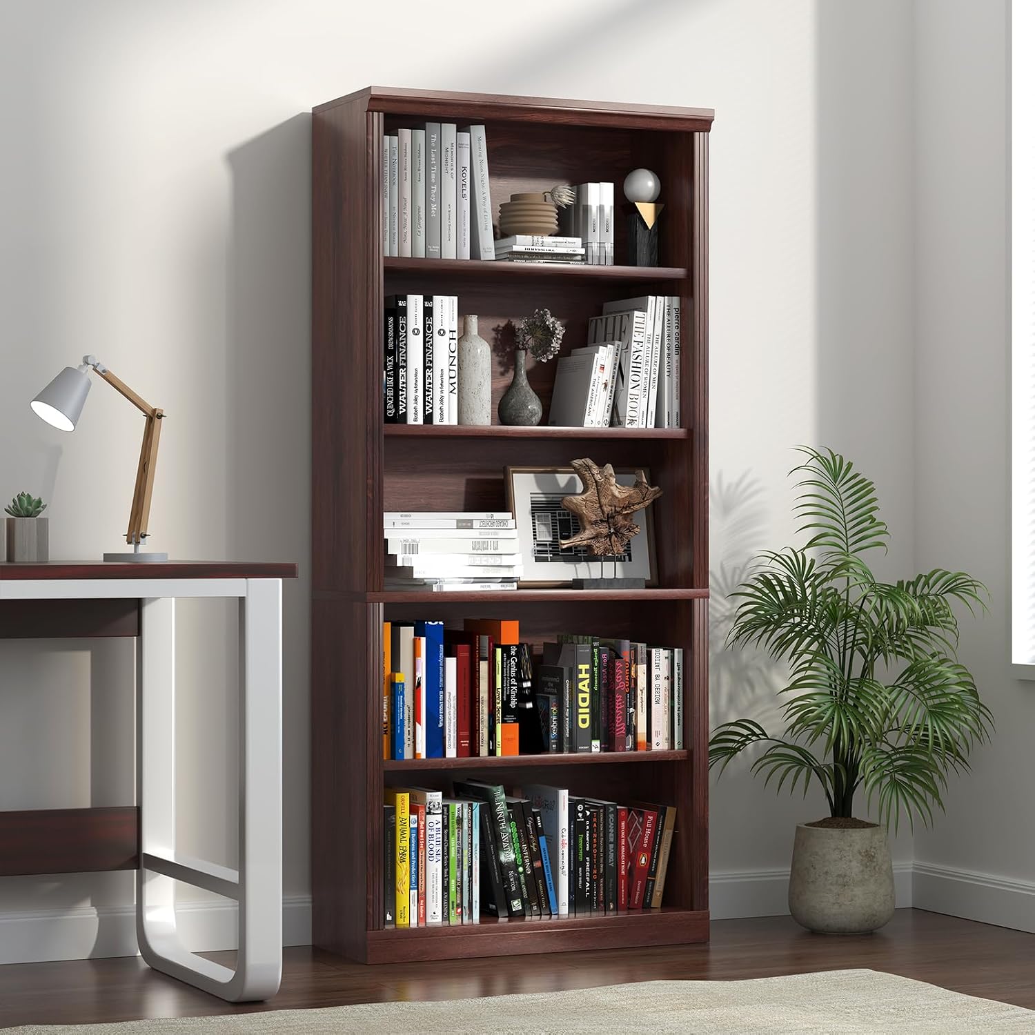 5-Tier Wood Bookcase with Open - огляд і ціна Office X Furniture