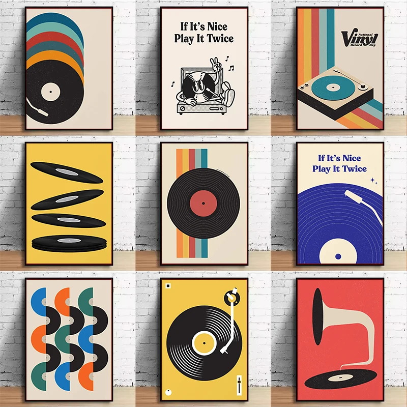 Mid Century Vinyl Record Canva - огляд і ціна Office Furniture Loft