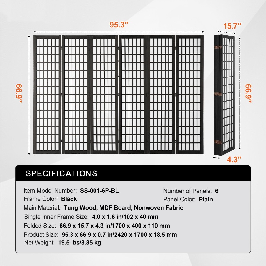 6 Panel Japanese Room Divider  - огляд і ціна Partition Screen Divider